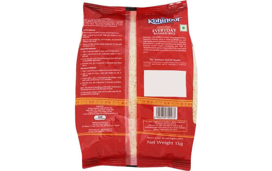 Kohinoor Everyday Basmati Rice   Pack  1 kilogram